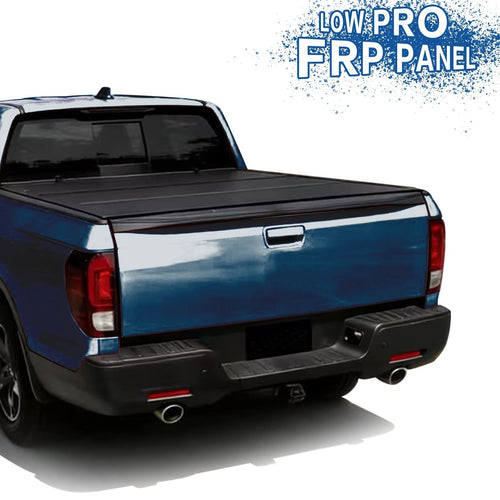 5FT FRP Low Profile Hard 3-Fold Tonneau Cover For 2017-2023 Honda Ridgeline Bed image 1