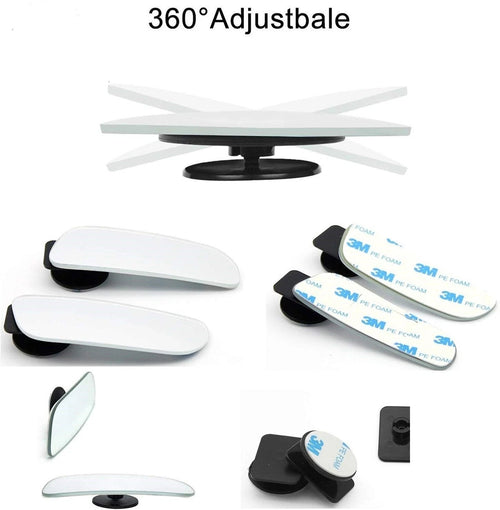 2pcs Car Blind Spot Adjustabe Mirrors 360? Glass Wide Angle Rear View image 1