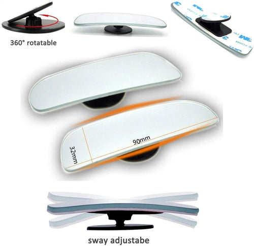 2pcs Car Blind Spot Adjustabe Mirrors 360? Glass Wide Angle Rear View image 2