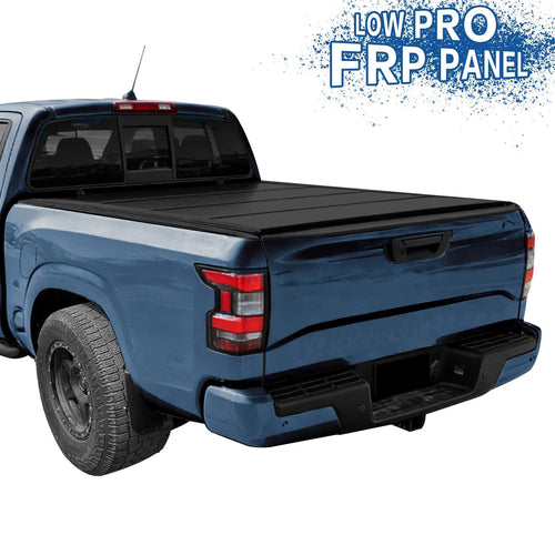5FT FRP Low Profile Hard Tri-Fold Tonneau Cover For 2022-2024 Nissan Frontier image 1