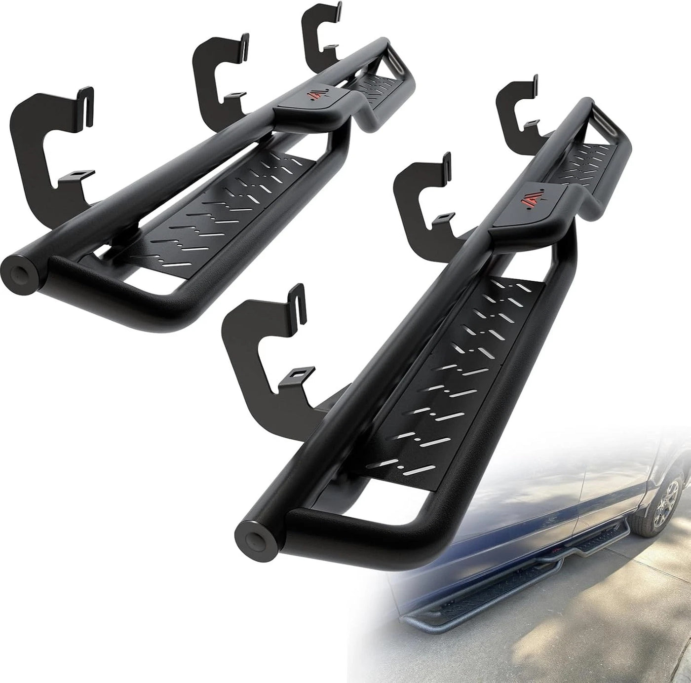 Running Boards For 07-18 Silverado Sierra 1500 Double/Extended Cab Drop Steps image 1