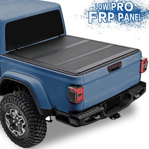 5FT FRP Low Profile Hard Tri-Fold Tonneau Cover For 2020-2025 Jeep Gladiator Bed image 1