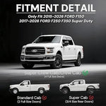 Running Boards For 15-26 Ford F150 F250 F350 Super Crew Cab Drop Steps Nerf Bars image 2