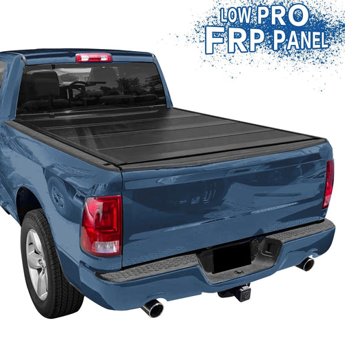 5.7FT FRP Low Profile Hard 4-Fold Tonneau Cover For 09-18 Dodge Ram 1500 Classic image 1