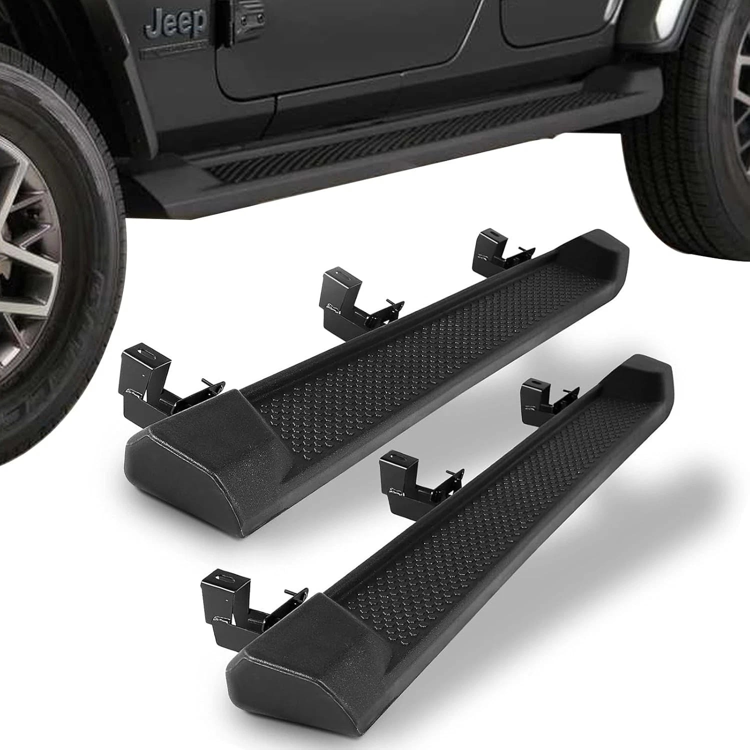 6.5" Running Boards For 18-26 Jeep Wrangler JL 4 Doors ABS Nerf Bars Side Steps image 1