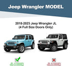 6.5" Running Boards For 18-26 Jeep Wrangler JL 4 Doors ABS Nerf Bars Side Steps
