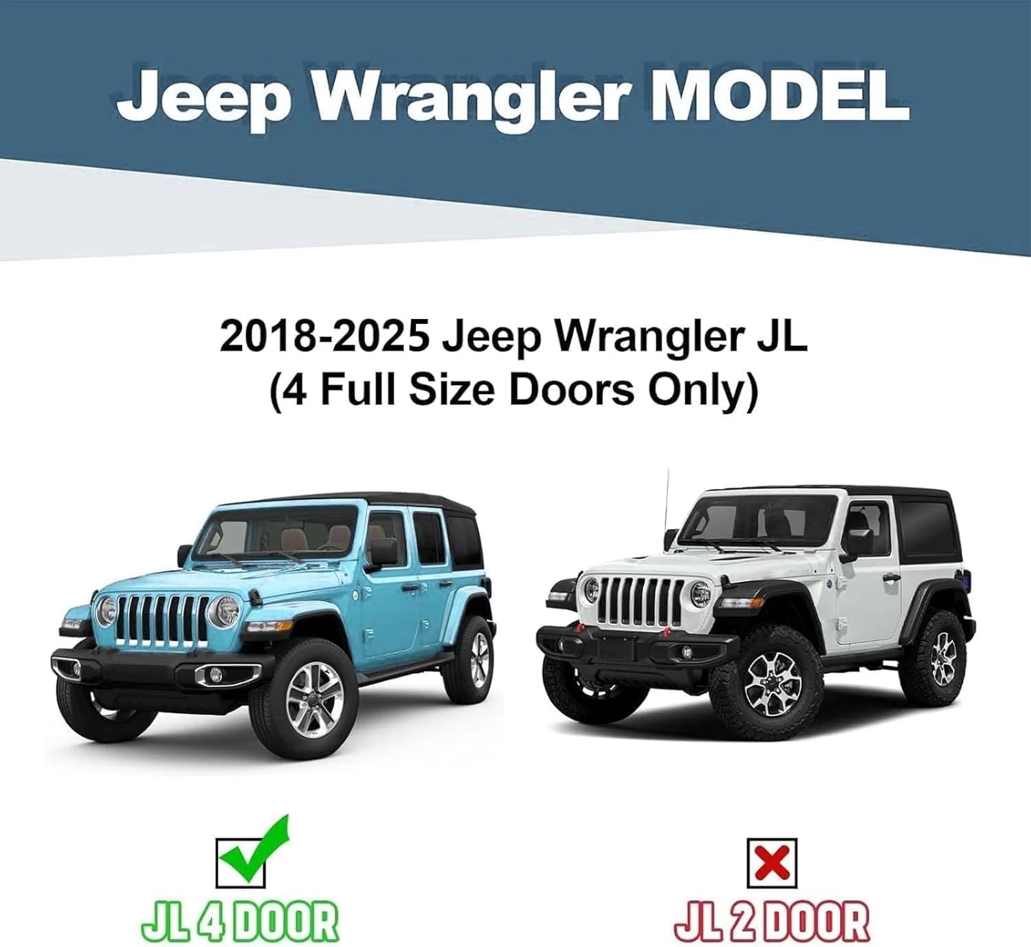 6.5" Running Boards For 18-26 Jeep Wrangler JL 4 Doors ABS Nerf Bars Side Steps image 2