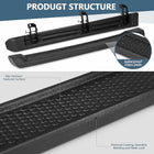 6.5" Running Boards For 18-26 Jeep Wrangler JL 4 Doors ABS Nerf Bars Side Steps