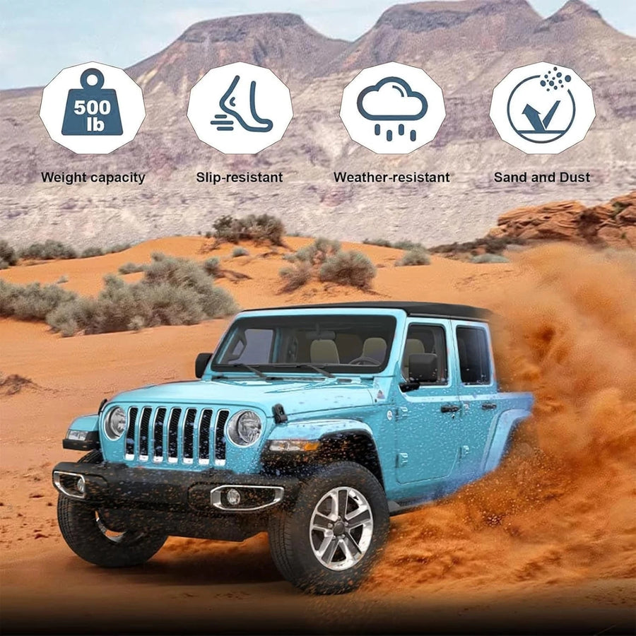 6.5" Running Boards For 18-26 Jeep Wrangler JL 4 Doors ABS Nerf Bars Side Steps