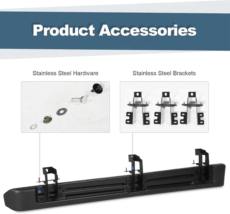 6.5" Running Boards For 18-26 Jeep Wrangler JL 4 Doors ABS Nerf Bars Side Steps