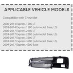 Grille Fits 2003-2017 Chevrolet Express Cargo Van w/ Seal Beam Type GM1200538 image 7