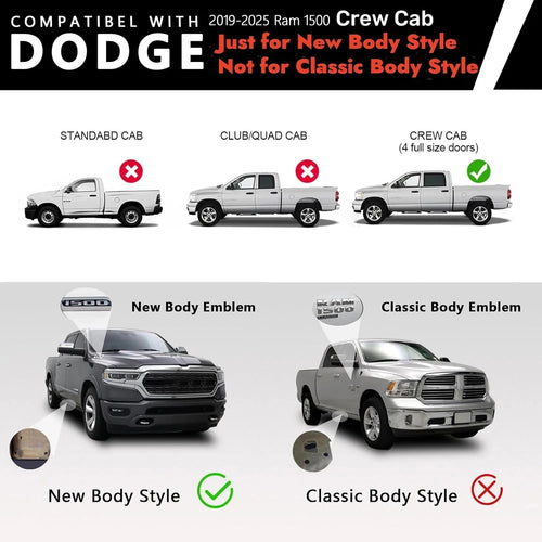 6" Running Boards For 19-26 Dodge Ram 1500 New Body Crew Cab Side Steps Nerf Bar image 2