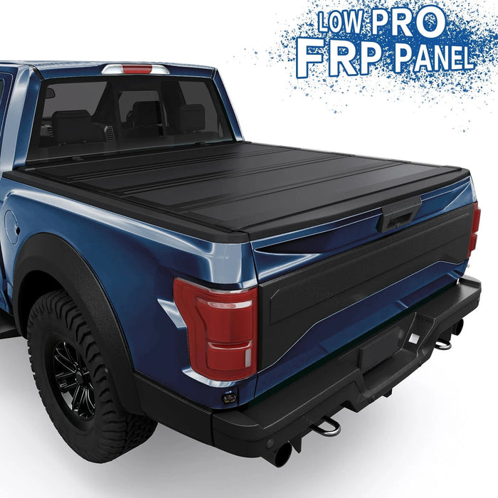 4.5FT FRP Low-Profile 3-Fold Tonneau Cover for 2022-2026 Ford Maverick Truck Bed