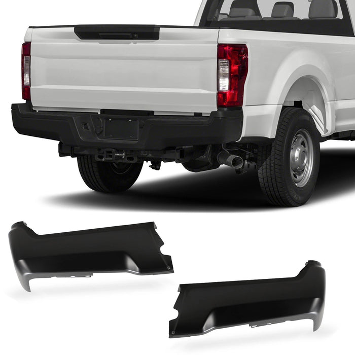 For F-250 F-350 F-450 Super Duty 2017-2022 Black Rear Step Bumper Face Bar Pair