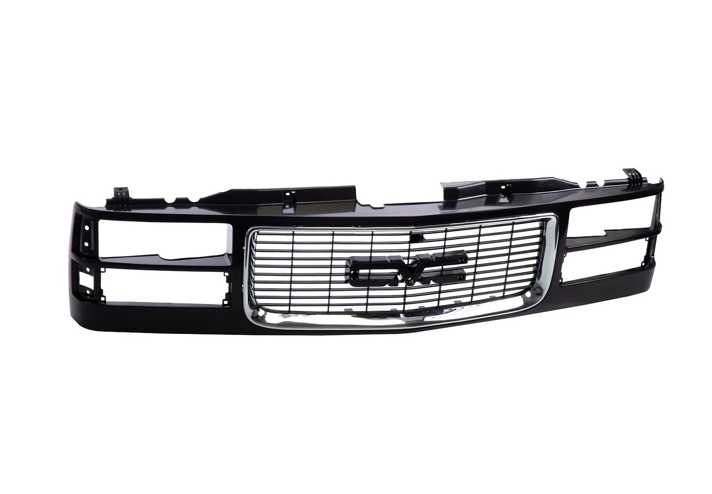 Chrome Surround Black Grille Fits Composite 1994-2002 GMC C/K 2500 3500 Pickup image 1