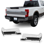 New Chrome Rear Pair Bumper Face Bar Ends w/Park for 17-22 Ford F250 F350 F450 image 1