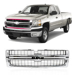 07-10 Silverado 2500 3500 HD Chrome Grille With Insert Fit GM1200608 W/O Emblem image 1