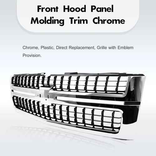 07-10 Silverado 2500 3500 HD Chrome Grille With Insert Fit GM1200608 W/O Emblem image 2