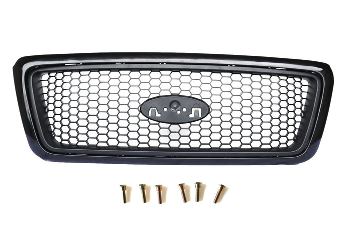 Black Grille Assembly Grill Honeycomb Insert For 04-08 Ford F-150 Pickup Truck