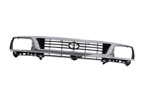 Chrome Grille Shell Surrond with Black Insert For 1995-1996 Toyota Tacoma Pickup image 1