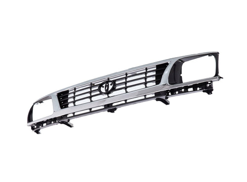 Chrome Grille Shell Surrond with Black Insert For 1995-1996 Toyota Tacoma Pickup image 2