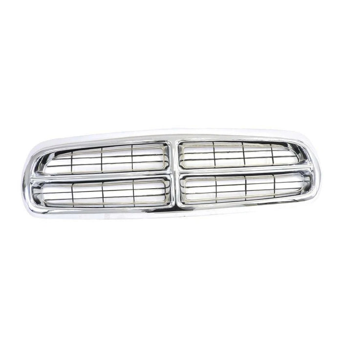 For 1997-2004 Dodge Dakota Pickup Truck Chrome Grille Shell Frame Black Insert