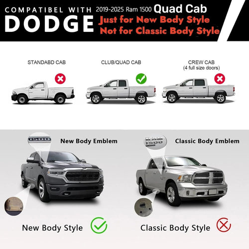 6" Running Boards For 2019-2026 Dodge Ram 1500 Quad Cab Nerf Bars Side Steps image 2