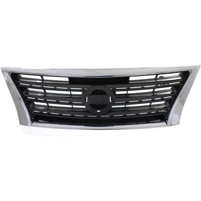 Fits Nissan Sentra 13-15 Grille Chrome Frame Dark Gray Insert 623103RM0A