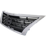 Fits Nissan Sentra 13-15 Grille Chrome Frame Dark Gray Insert 623103RM0A image 2