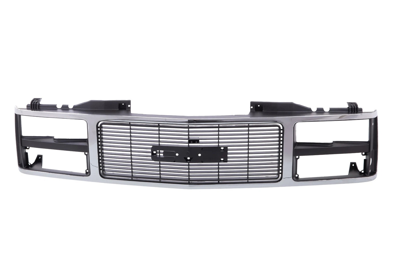 Chrome Grille Shell Frame w/Black Insert For GMC C/K 1500 2500 3500 92-93 Yukon image 1