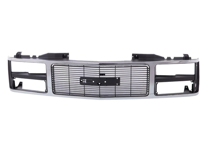Chrome Grille Shell Frame w/Black Insert For GMC C/K 1500 2500 3500 92-93 Yukon