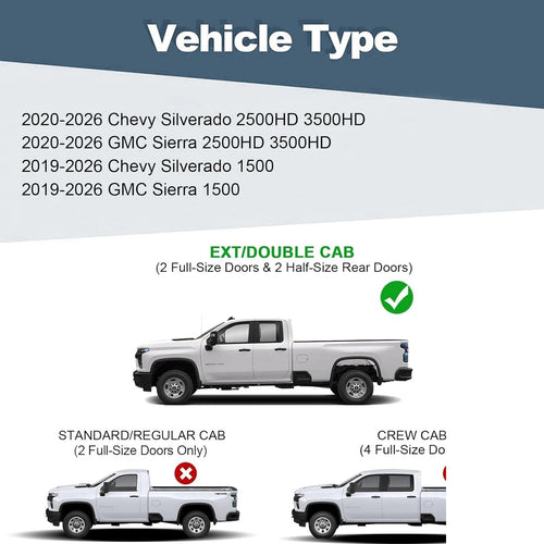 6" Running Boards For 2019-2026 Silverado Sierra 1500 Double Cab Nerf Bars image 2