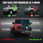 Running Boards For 2007-2018 Jeep Wrangler JK 4 Doors Drop Side Steps Nerf Bars image 2
