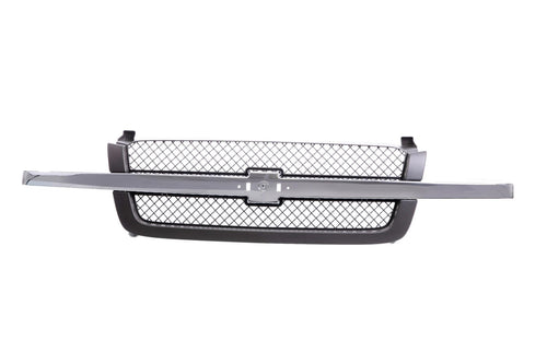 Black Grille Mesh Insert w/ Chrome Center Bar For 2003-2006 Chevy Silverado 1500 image 1