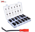 240pcs Car Rivets Fastener Fender Bumper Push Pin Clips Trim Assortment & Tools image 1