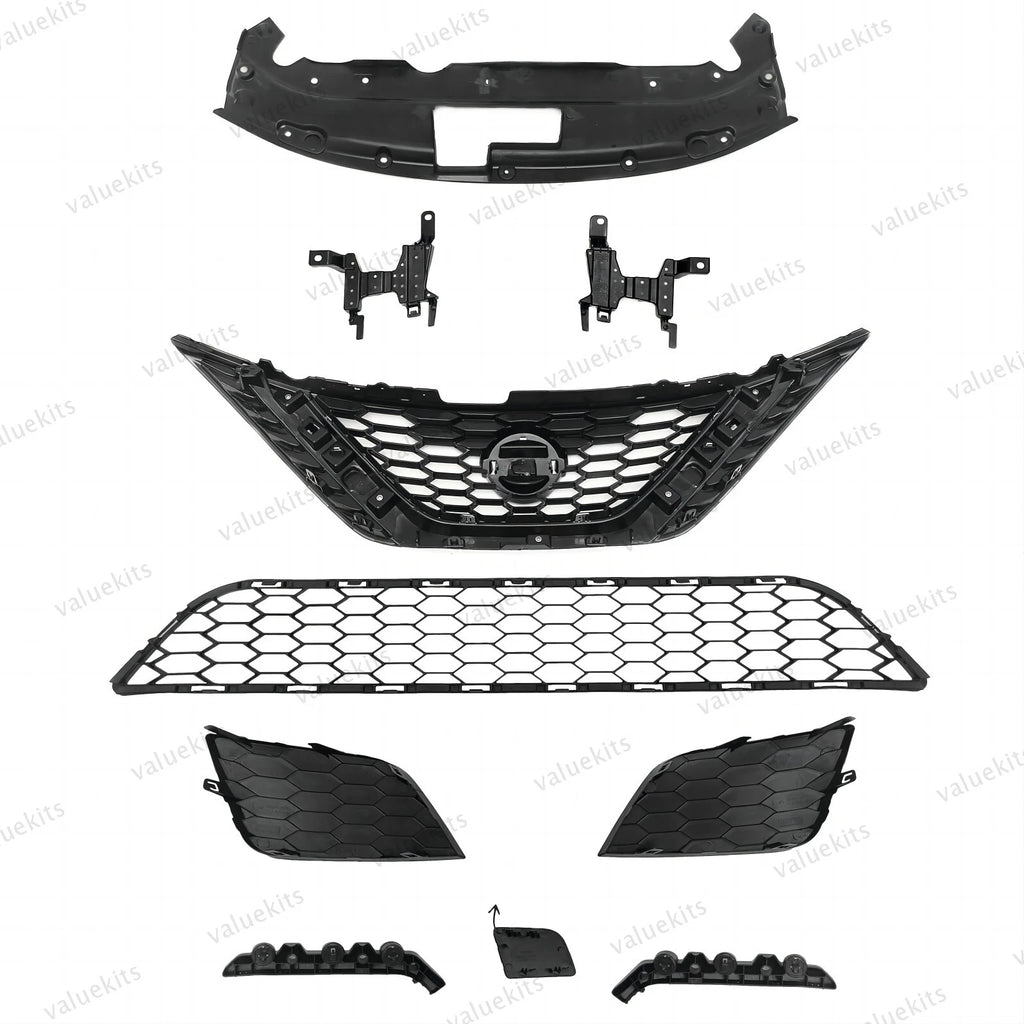 10PC For Sentra 2016-2019 Front Bumper Radiator Support Cover Grille Mesh Kit