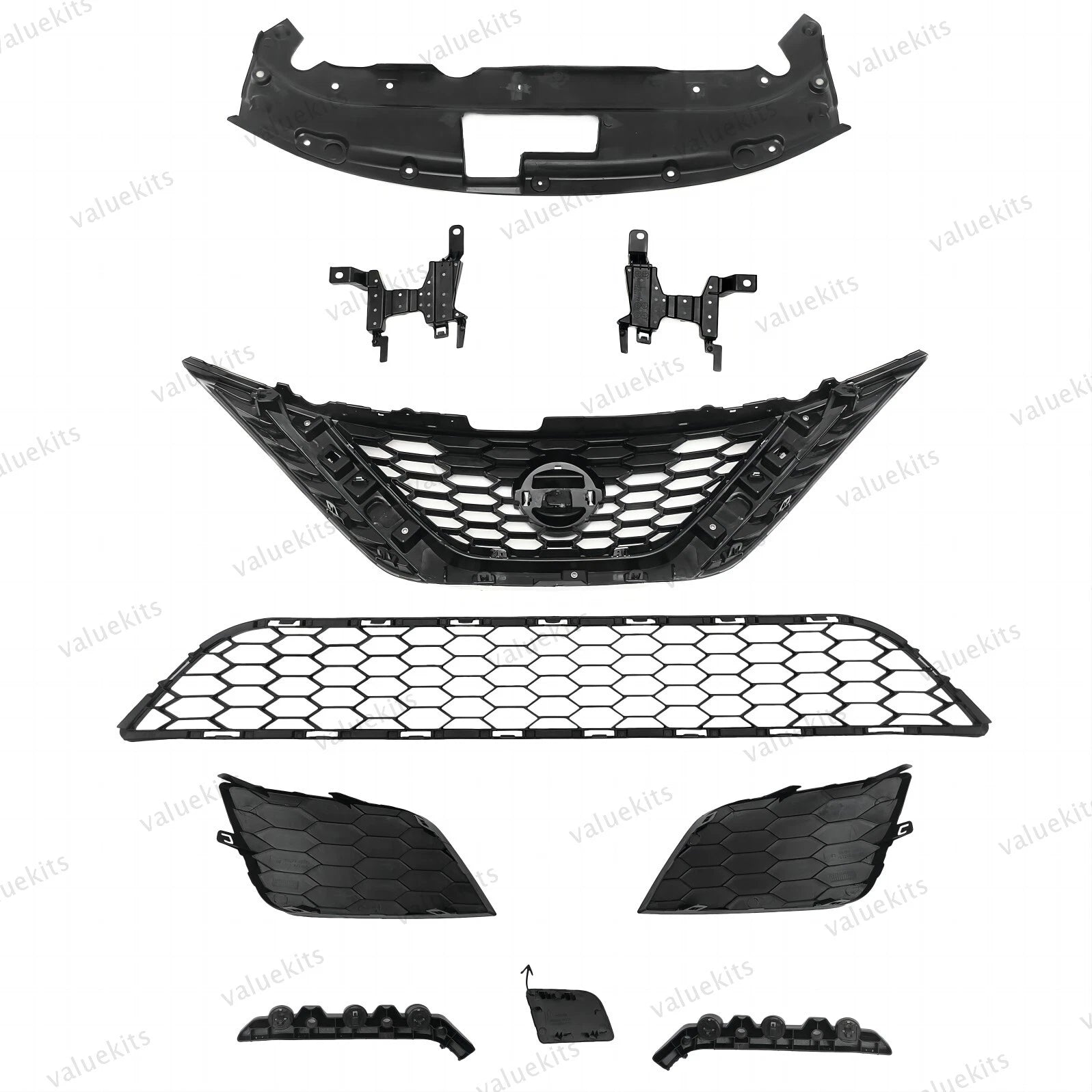 10PC For Sentra 2016-2019 Front Bumper Radiator Support Cover Grille Mesh Kit