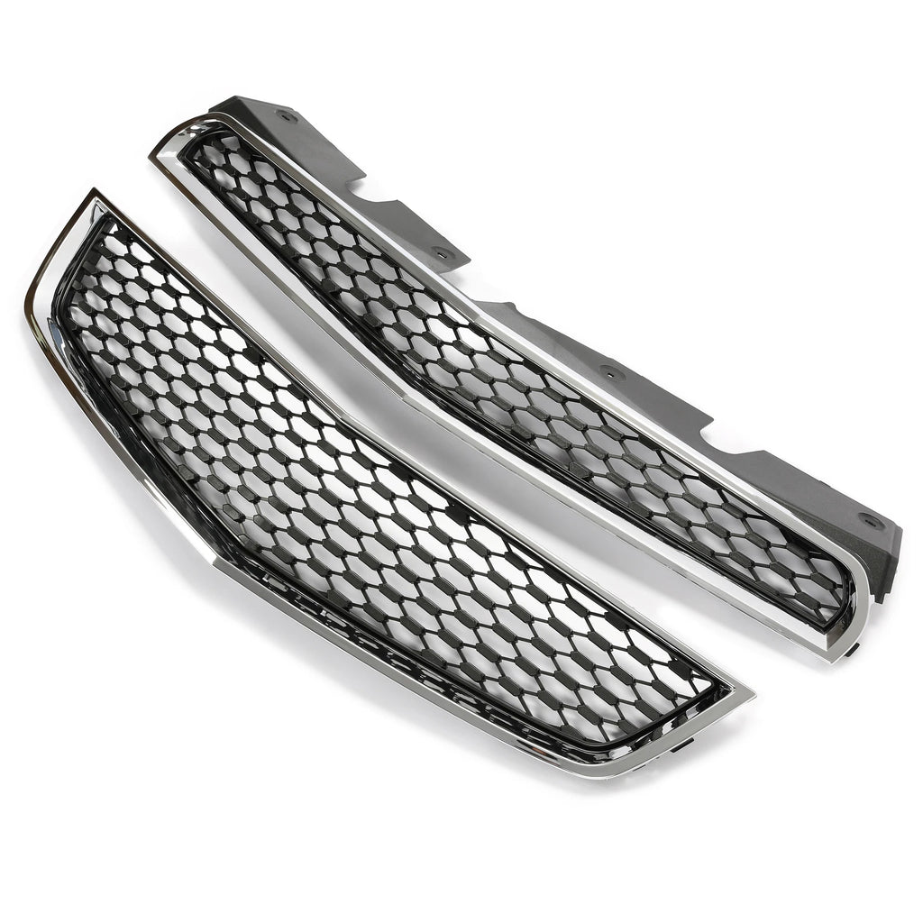 For Chevrolet Equinox 2010-2015 Chrome Front Upper &amp; Lower Bumper Grille 2Pcs