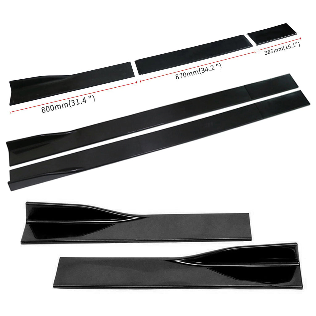 78.7" Universal Side Skirt Extensions Rocker Panel Splitters Lip For Honda BMW