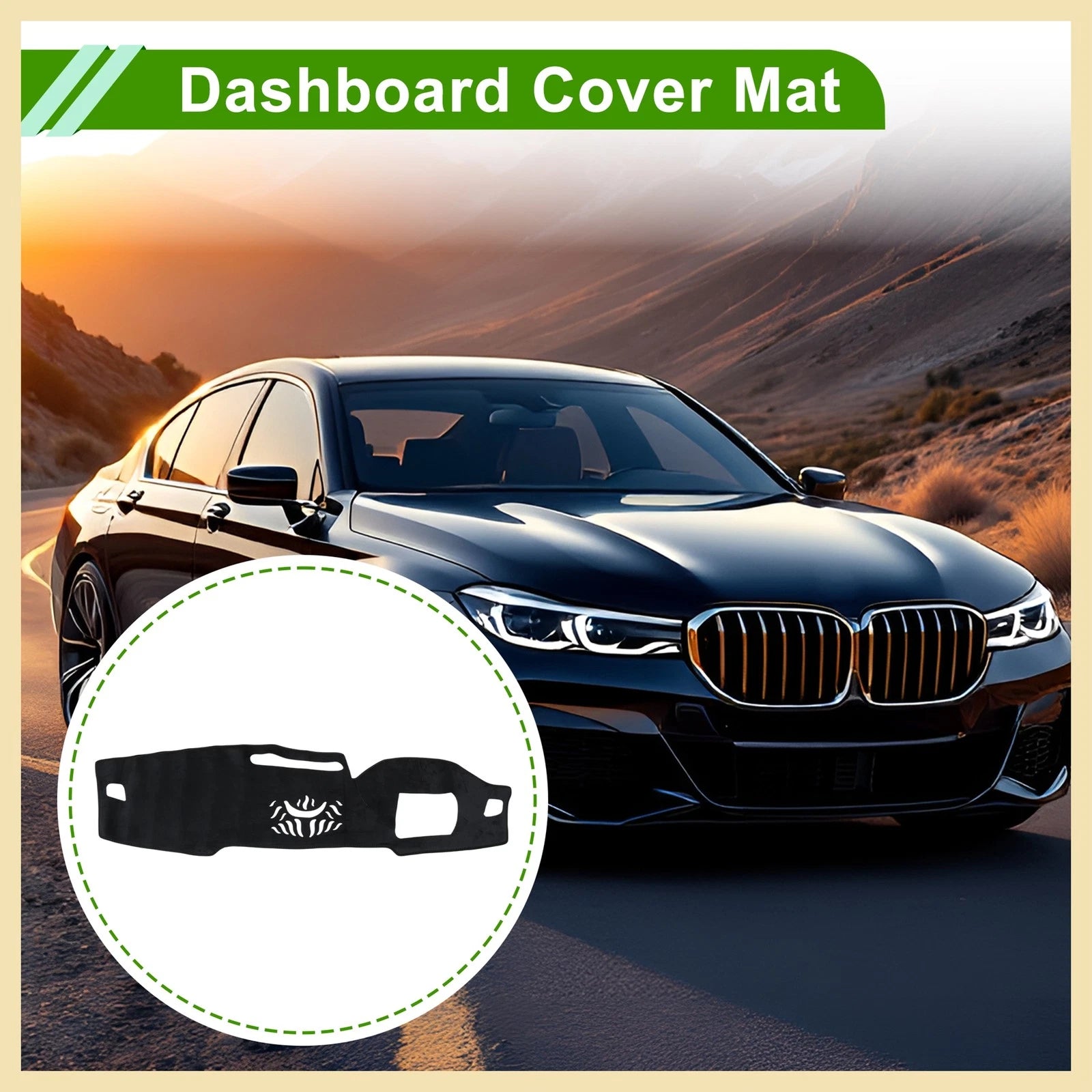 Dashboard Cover Fit for BMW 7-Series 2016-2020 Black 1 Pc