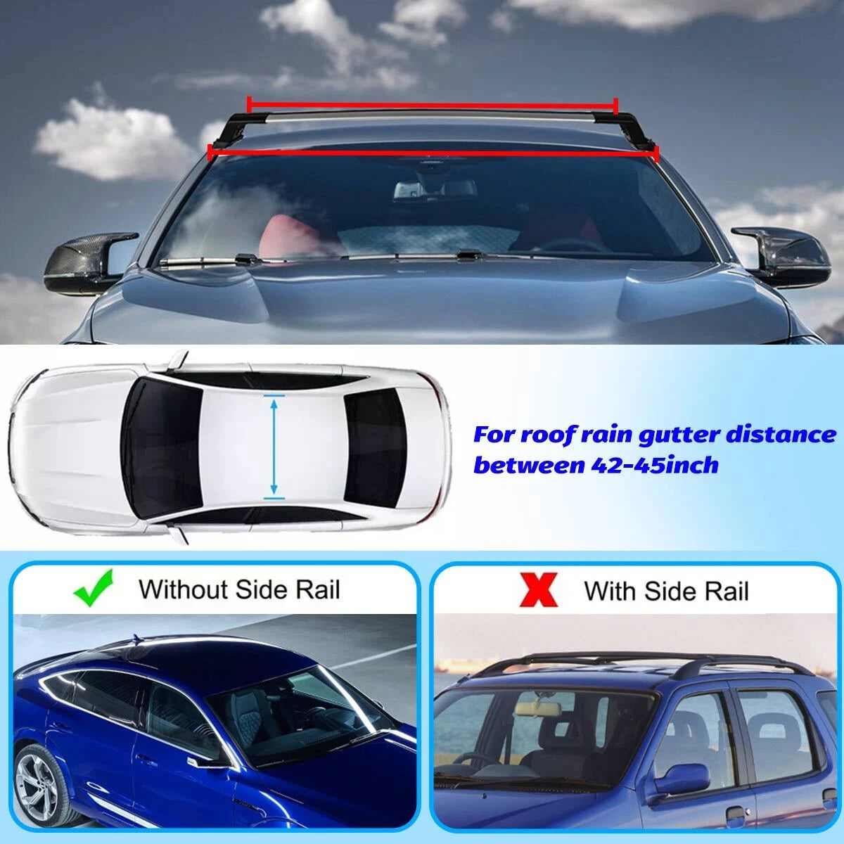 For Honda Fit 2010-2020 Top Roof Rack Cross Bar Luggage Cargo Carrier W/ Lock CT
