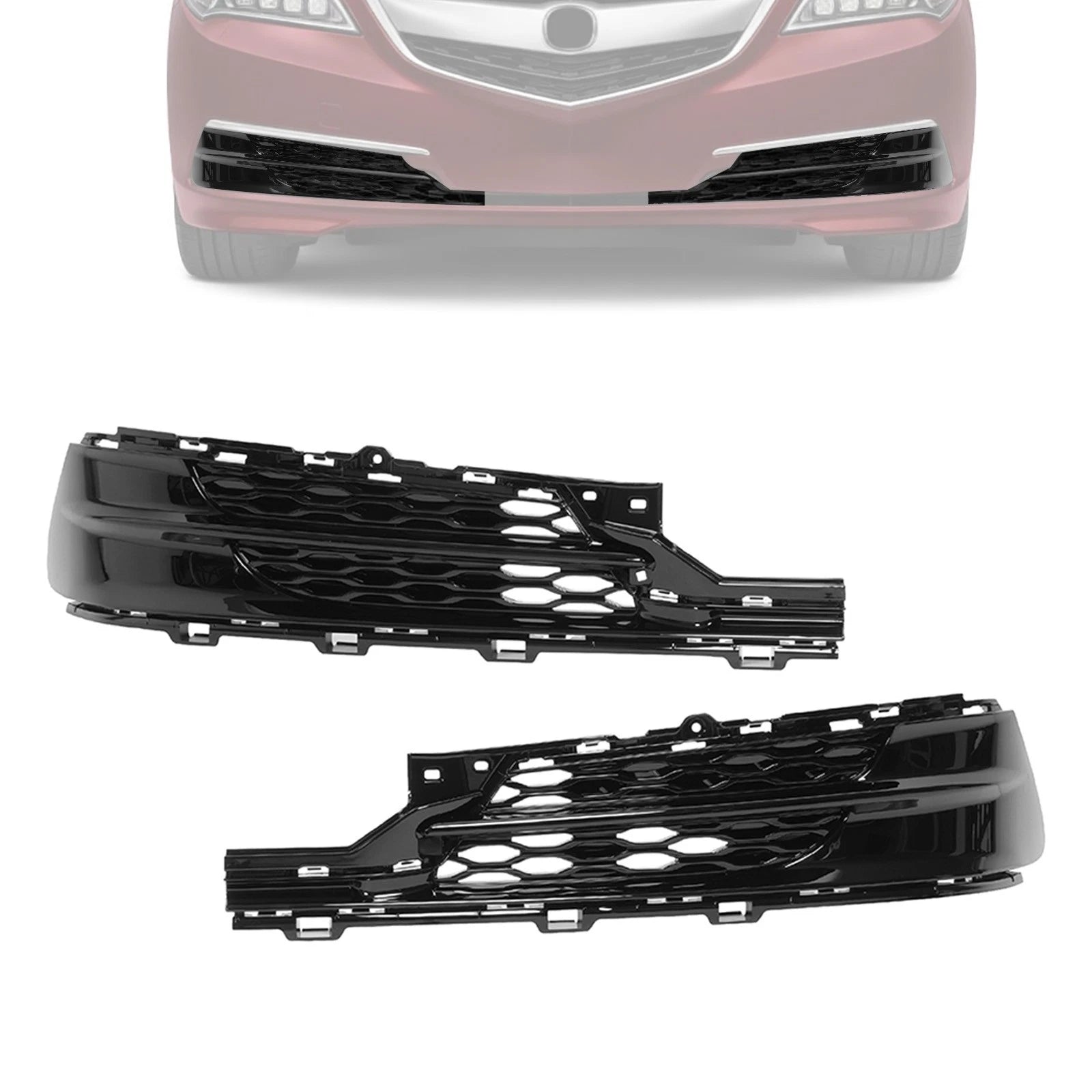 Front Bumper Grille For Acura TLX 2015-2017 #71102TZ3A10 Set of 2 Left &amp; Right