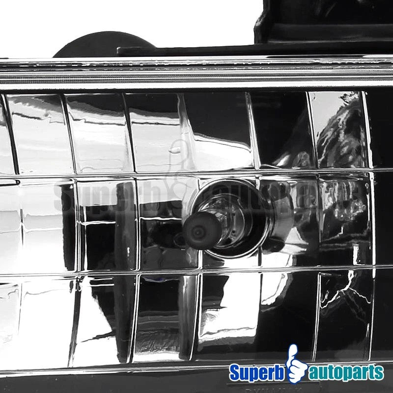 Fit 1988-1993 GMC Suburban Tahoe Silverado Head Lights+Bumper+Corner Lamps Black