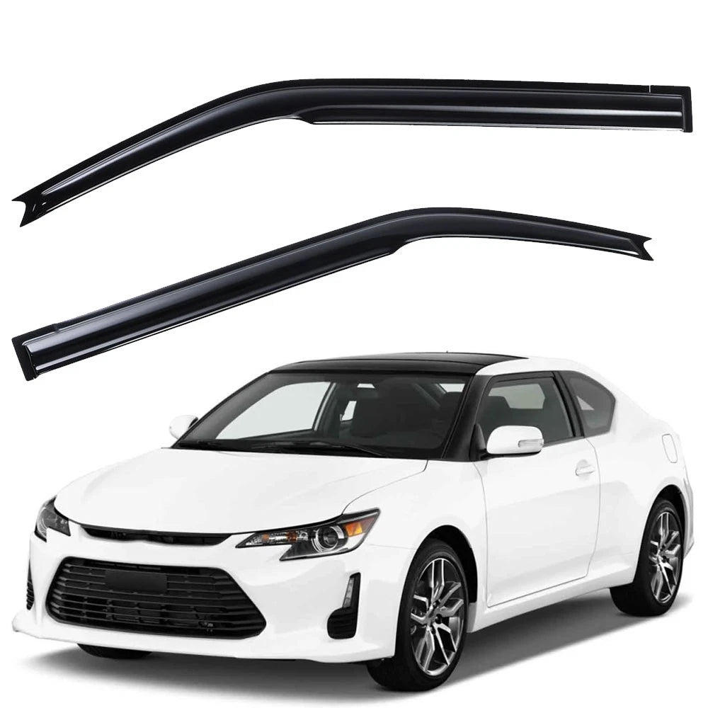 For 2011-2016 Scion TC Coupe 2-Door 3D Wavy Window Visor Vent Shade Rain Guards