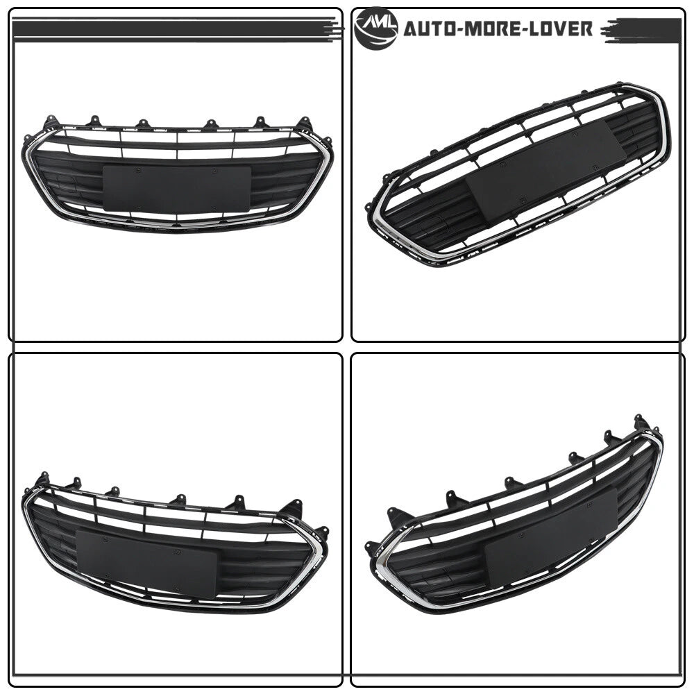 For Chevrolet Trax 2017-2021 Front Upper and Lower Grille Set Black Chrome 2PCS