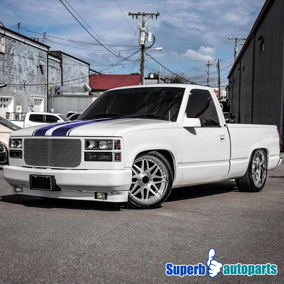 Fit 1988-1993 GMC Suburban Tahoe Silverado Head Lights+Bumper+Corner Lamps Black