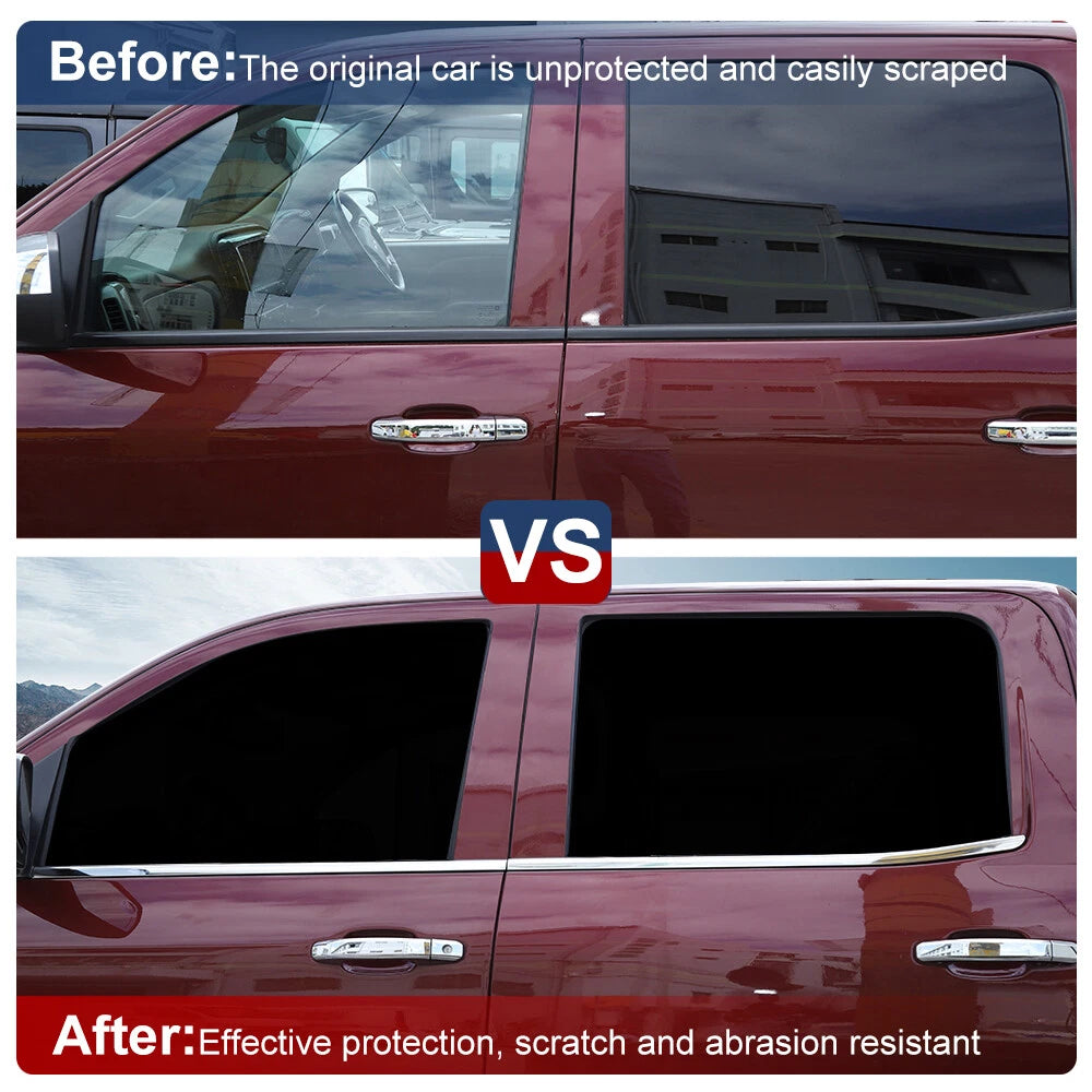Chrome Stainless Window Bottom Sill Trim For Chevy Silverado GMC Sierra 2014-18