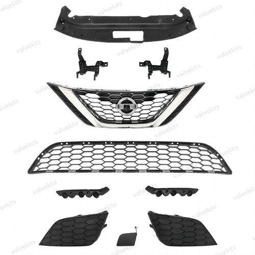 10PC For Sentra 2016-2019 Front Bumper Radiator Support Cover Grille Mesh Kit