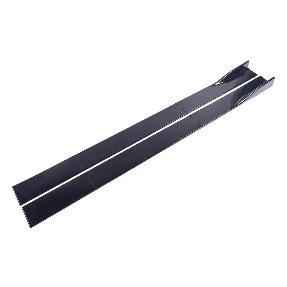 86" x 4" 6pcs Universal Black Side Skirt Extension Rocker Splitters Diffuser Lip