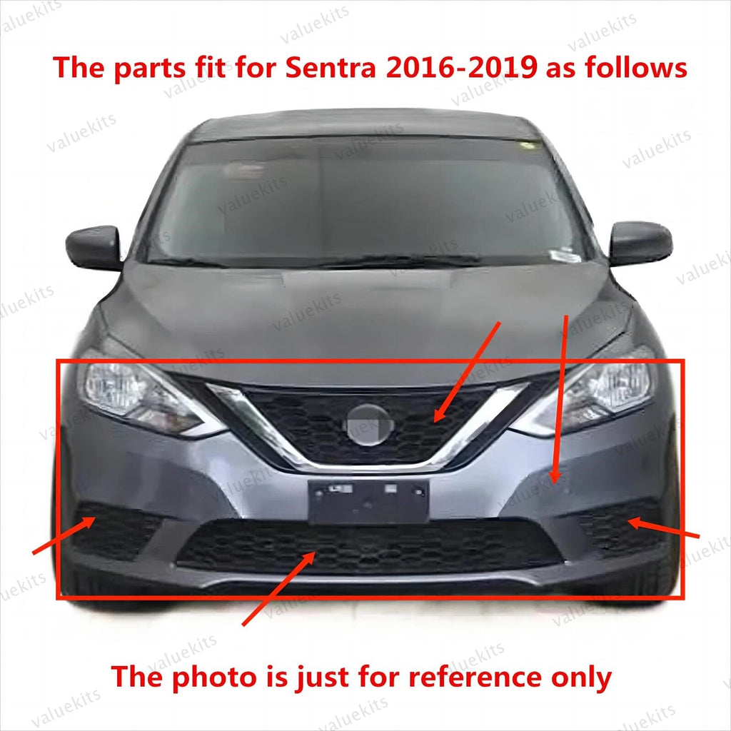 10PC For Sentra 2016-2019 Front Bumper Radiator Support Cover Grille Mesh Kit